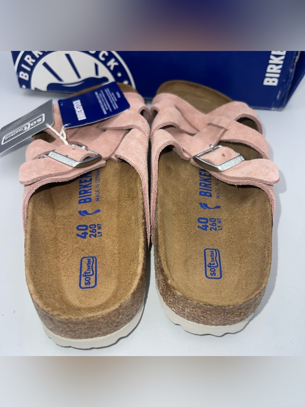 Birkenstock Lugano Suede Pink Clay Sandals EU40 Women US 9-9.5 Narrow/Reg NEW - Picture 3 of 13